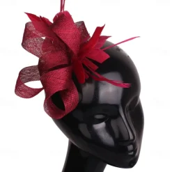 Headpiece Feathers Sinamay Wedding Evening Party Elegant Wedding With Feather Headpiece Headwear