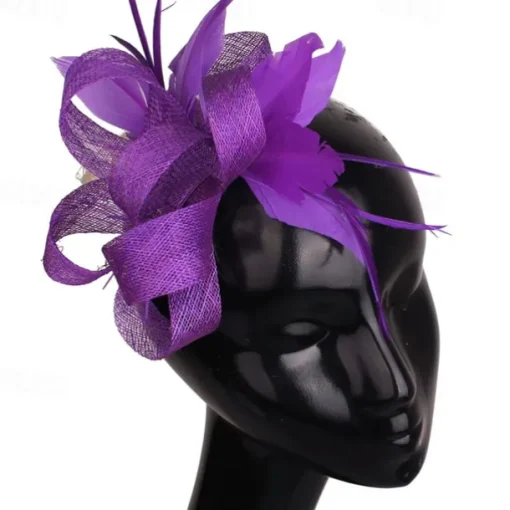 Headpiece Feathers Sinamay Wedding Evening Party Elegant Wedding With Feather Headpiece Headwear