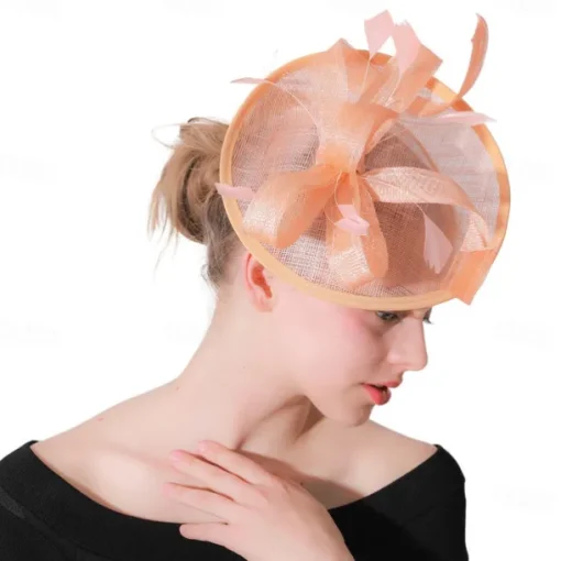 Headpiece Feathers Sinamay Wedding Evening Party Elegant Wedding With Feather Headpiece Headwear