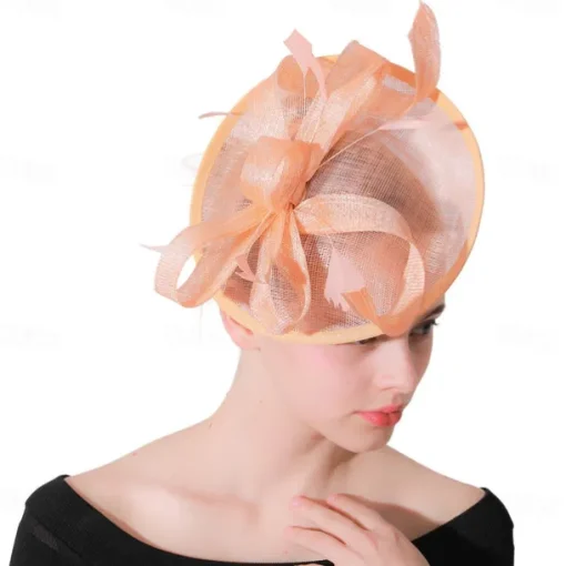 Headpiece Feathers Sinamay Wedding Evening Party Elegant Wedding With Feather Headpiece Headwear