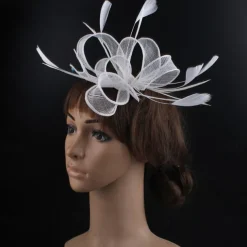 Headpiece Feathers Sinamay Wedding Evening Party Elegant Wedding With Feather Headpiece Headwear