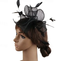 Headpiece Feathers Sinamay Wedding Evening Party Elegant Wedding With Feather Headpiece Headwear