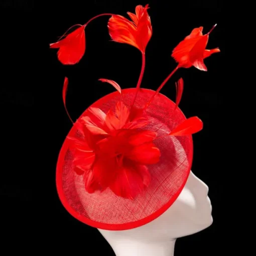 Headpiece Feathers Sinamay Wedding Evening Party Elegant Wedding With Feather Headpiece Headwear