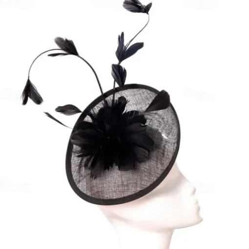 Headpiece Feathers Sinamay Wedding Evening Party Elegant Wedding With Feather Headpiece Headwear