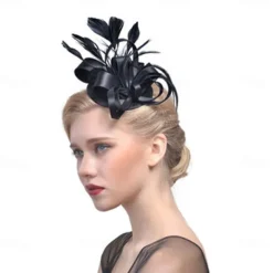 Headpiece Feathers Wedding Evening Party Elegant Wedding With Pure Color Headpiece Headwear
