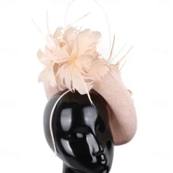 Headpiece Sinamay Wedding Evening Party Elegant Wedding With Feather Headpiece Headwear