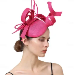 Headpiece Sinamay Wedding Evening Party Elegant Wedding With Flower Headpiece Headwear