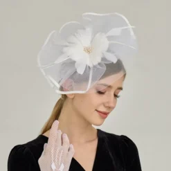 Headpiece Tulle Feathers Wedding Evening Party Elegant Wedding With Pure Color Headpiece Headwear