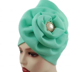 Headwear Headpiece Polyester / Cotton Blend Floppy Hat Turbans Casual Church With Floral Pure Color Headpiece Headwear