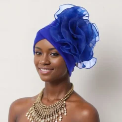 Headwear Net Floppy Hat Turbans Formal Wedding With Flower Tulle Headpiece Headwear