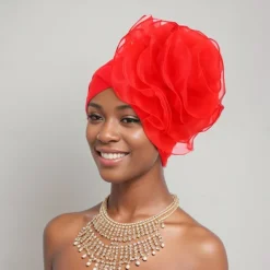 Headwear Net Floppy Hat Turbans Formal Wedding With Flower Tulle Headpiece Headwear