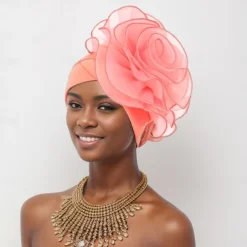 Headwear Net Floppy Hat Turbans Formal Wedding With Flower Tulle Headpiece Headwear