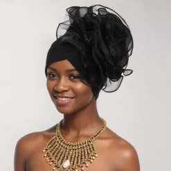 Headwear Net Floppy Hat Turbans Formal Wedding With Flower Tulle Headpiece Headwear