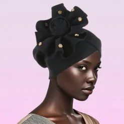 Headwear Polyester / Cotton Blend Floppy Hat Turbans Formal Wedding British With Beading Flower Headpiece Headwear