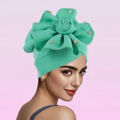 Headwear Polyester / Cotton Blend Floppy Hat Turbans Formal Wedding British With Beading Flower Headpiece Headwear