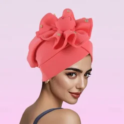 Headwear Polyester / Cotton Blend Floppy Hat Turbans Formal Wedding British With Beading Flower Headpiece Headwear