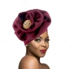 Headwear Polyester / Cotton Blend Floppy Hat Turbans Casual Church With Rhinestone Ruffles Headpiece Headwear