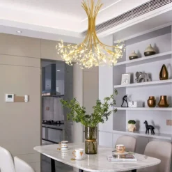 13Heard Modern Fireworks Chandelier G4 Lamp Cap Crystal Dandelion Art Chandelier Ceiling Lamp in Living Room Bedroom and Dining Room