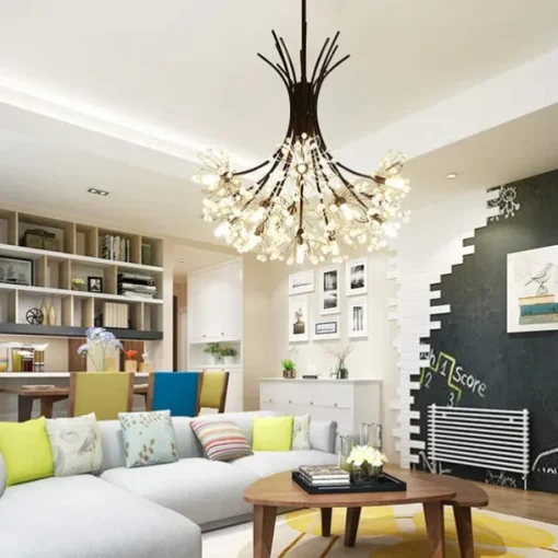 13Heard Modern Fireworks Chandelier G4 Lamp Cap Crystal Dandelion Art Chandelier Ceiling Lamp in Living Room Bedroom and Dining Room
