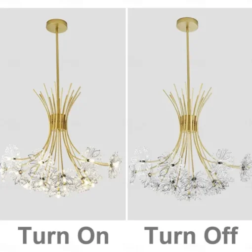 13Heard Modern Fireworks Chandelier G4 Lamp Cap Crystal Dandelion Art Chandelier Ceiling Lamp in Living Room Bedroom and Dining Room