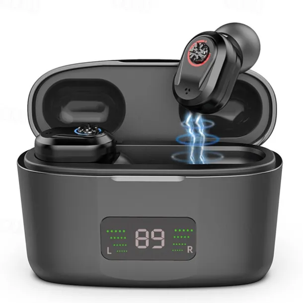 Hearing Aid With Led Charging Case Invisible Hearing Amplifiers Charging Hearing Aid Hearing Devices Hearing Loss Ompensation