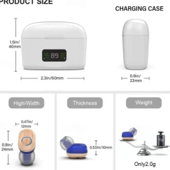 Hearing Aid With Led Charging Case Invisible Hearing Amplifiers Charging Hearing Aid Hearing Devices Hearing Loss Ompensation
