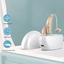 Hearing Aids Hearing Amplifiers for Seniors Rechargeable with Noise Cancelling-Hearing Aid Loss Amplifier Charging Case & Volume Control