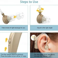 Hearing Aids Hearing Amplifiers for Seniors Rechargeable with Noise Cancelling-Hearing Aid Loss Amplifier Charging Case & Volume Control