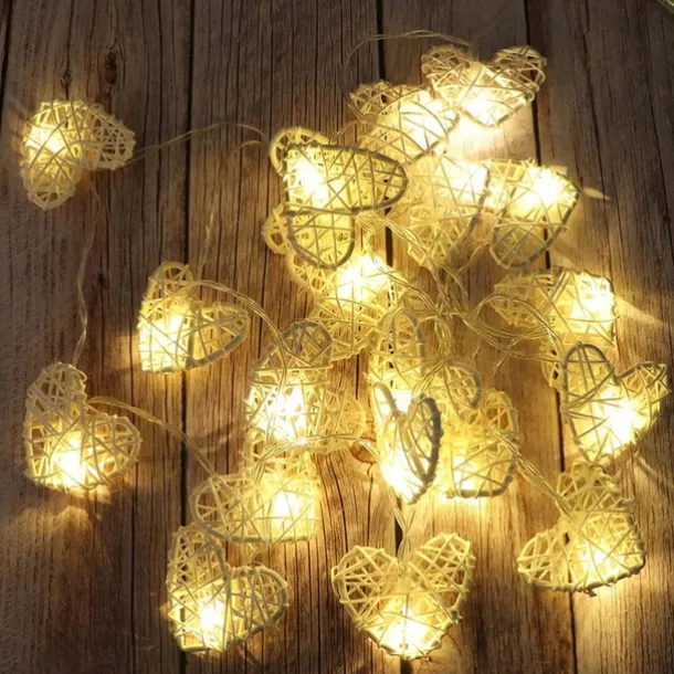 Heart Shape LED Fairy String Lights 1.5 M-10LEDs 3M-20LEDs Wedding Birthday Party Christmas Decoration Lamp Battery or USB Powered