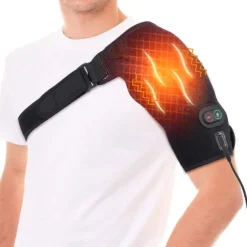 Heated Massage Shoulder Brace With 3 Vibration And Heating Settings Supports Adjustable Heated ShoulderPads for Rotating Cuffs Freezing Shoulder Dislocation Or musclePain Relief Supports