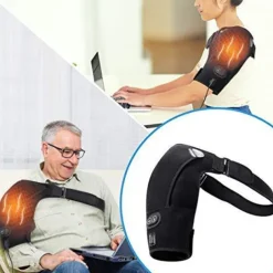 Heated Massage Shoulder Brace With 3 Vibration And Heating Settings Supports Adjustable Heated ShoulderPads for Rotating Cuffs Freezing Shoulder Dislocation Or musclePain Relief Supports