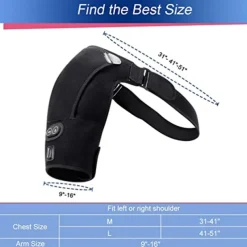 Heated Massage Shoulder Brace With 3 Vibration And Heating Settings Supports Adjustable Heated ShoulderPads for Rotating Cuffs Freezing Shoulder Dislocation Or musclePain Relief Supports