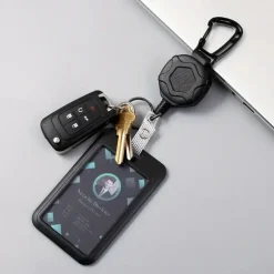 Heavy Duty Retractable Badge Reel Keychain With 1pc BadgeHolder Tactical ID Badge Reel With 31.5 Inch Steel Retractable CordBearing Weight 9.0 Oz