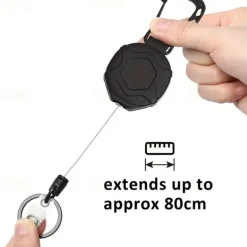 Heavy Duty Retractable Badge Reel Keychain With 1pc BadgeHolder Tactical ID Badge Reel With 31.5 Inch Steel Retractable CordBearing Weight 9.0 Oz
