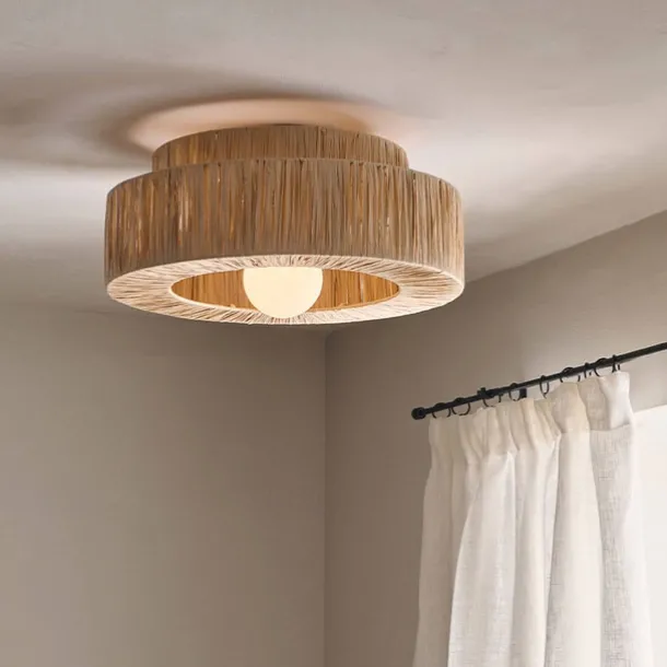 Hemp Rope Ceiling Pendant Light, Hand-Woven Shade, Rattan Wicker, Hand-Woven Hanging Lamp for Living Room, Bedroom, Dining Room, Kitchen 110-240V