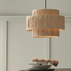 Hemp Rope Ceiling Pendant Light, Hand-Woven Shade, Rattan Wicker, Hand-Woven Hanging Lamp for Living Room, Bedroom, Dining Room, Kitchen 110-240V