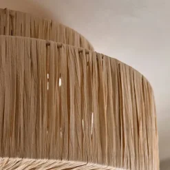 Hemp Rope Ceiling Pendant Light, Hand-Woven Shade, Rattan Wicker, Hand-Woven Hanging Lamp for Living Room, Bedroom, Dining Room, Kitchen 110-240V