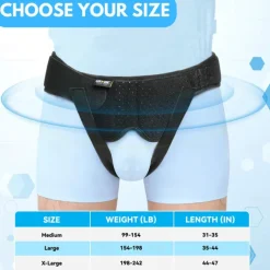 Hernia Belts for Men,Medical Hernia Guard Inguinal Truss for Single/Double,Sports Hernia Adjustable Waist Strap with 2 Removable Compression Pads
