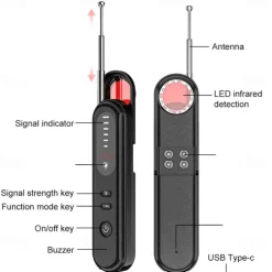 Hidden Camera Detector GPS Tracker Detector Find Wireless Bugging Devices in Cars Bathrooms Offices Hotels