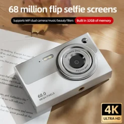 High definition anti shake 6800W true 4K high-definition digital student camera 16x zoom camera and video recorder