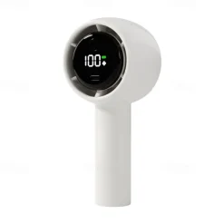 High Power Portable Handheld Fan – LED Display USB Rechargeable Mini Cooling Fan with 5 Speeds and Long Battery Life