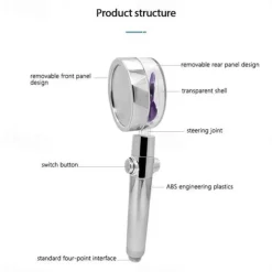 High Pressure Shower Head Water Saving Hand-held Spray Nozzle Turbocharged Shower Head With Small Fan Bathroom Supplies