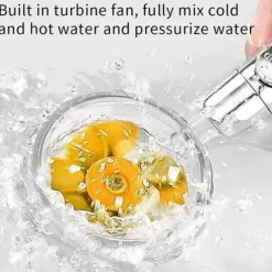 High Pressure Shower Head Water Saving Hand-held Spray Nozzle Turbocharged Shower Head With Small Fan Bathroom Supplies