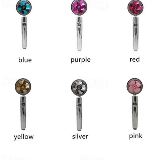 High Pressure Shower Head Water Saving Hand-held Spray Nozzle Turbocharged Shower Head With Small Fan Bathroom Supplies