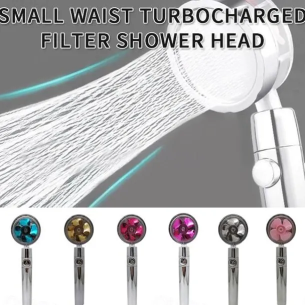 High Pressure Shower Head Water Saving Hand-held Spray Nozzle Turbocharged Shower Head With Small Fan Bathroom Supplies