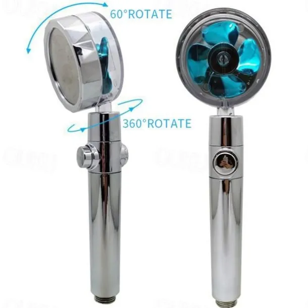 High Pressure Shower Head Water Saving Hand-held Spray Nozzle Turbocharged Shower Head With Small Fan Bathroom Supplies