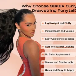 Highlight Drawstring Ponytail Extension PT005 Isabella 26 Long Bohemian Curly Pony Tail Multi Layered Light Soft Clip in Hair Extensions Ponytail Medium Blonde White Blonde Highlights