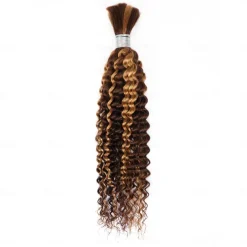 Highlight P4/27 Deep Wave Hair Bulk Human Hair For Braiding 10-28 Inch 100% Unprocessed No Weft Human Hair Extensions 100g/pc