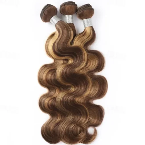 Highlight Piano Human Hair P4/27 Hair Body Wave 1 Bundles 10-30 Inch Hair Extension Human Hair