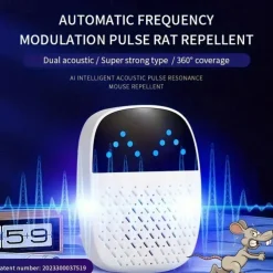 High-Power Acoustic Pulse Ultrasonic Mouse & Mosquito Repeller – Indoor Insect Deterrent Device for Home Protection